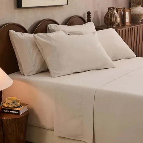 Miniatura 28 de Juego de sábanas de lino 100% tamaño King, juego de sábanas de lino transpirable y duradero de 4 piezas, ropa de cama suave para todas