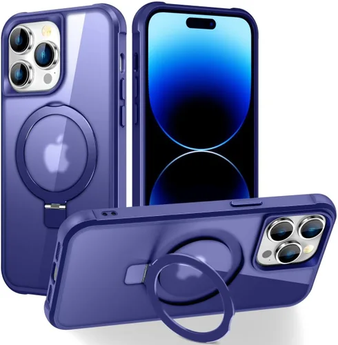 Miniatura 110 de CHAOFEnG Funda magnética compatible con iPhone 11 con soporte, prueba de caídas de grado militar, compatible con imán, anillo translúcido, parte