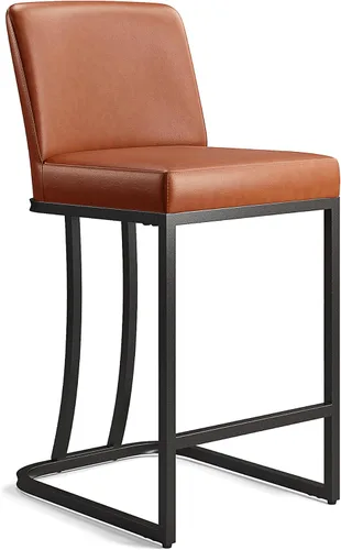 MAISON ARTS Taburetes de bar de altura de mostrador con respaldo para encimera de cocina, taburetes de bar tapizados modernos de piel sintética de