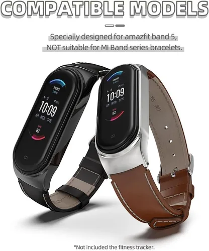 Miniatura 3 de Correa de repuesto de cuero genuino para Amazfit Band 5 Smart Bracelet Watch Accesorios