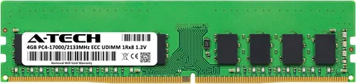 Miniatura 2 de A-Tech Servidor 4GB DDR4 2133MHz PC4-17000 ECC UDIMM 1Rx8 Rango único 1.2V ECC sin búfer DIMM 288-Pin Server & Workstation RAM módulo