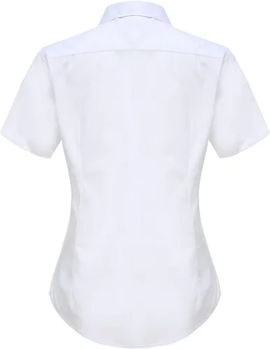 Miniatura 3 de Jandukar Camisas con botones para mujer, camisas de trabajo de manga corta para mujer, tops de oficina
