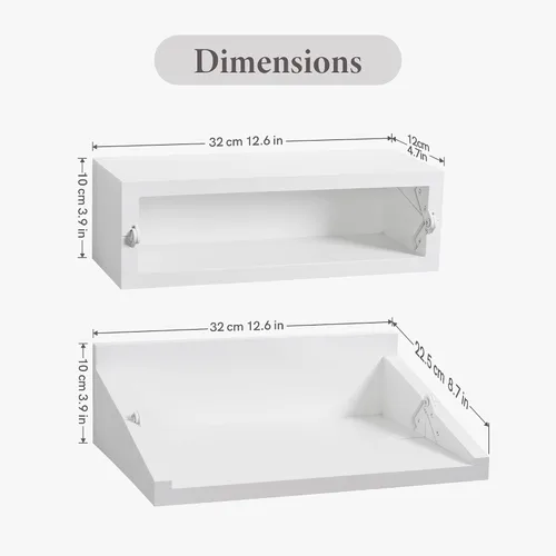 Miniatura 3 de SUMGAR Mesita de noche flotante blanca moderna organizadora de mesita de noche completamente montada, estantes pequeños para almacenamiento