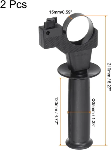 Miniatura 2 de uxcell Mango de martillo eléctrico de plástico mango lateral auxiliar para GBH-20/22/24 herramienta eléctrica 2 unids