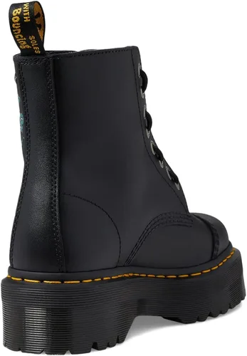 Miniatura 5 de Dr. Martens Sinclair - Botines florales para mujer, parte superior de cuero de grano completo, lazo escrito y detalles de costura ribeteada
