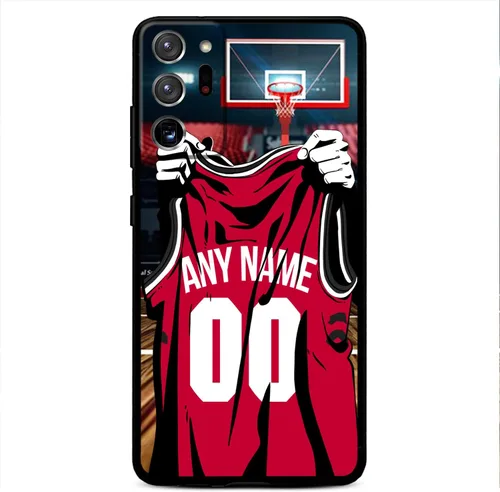Miniatura 30 de Nombre y número personalizados, camiseta de baloncesto de Los Ángeles, funda de silicona líquida para Samsung Galaxy Note 20/20 Ultra 10 Pro Note 9