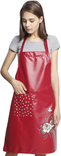Miniatura 10 de Aceite de cocina de PU y delantales impermeables para mujeres con bolsillo para cocinar y lavar