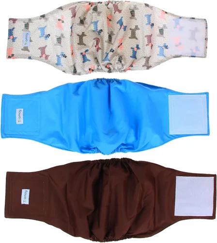 Miniatura 13 de Teamoy Pañales reutilizables para perros machos, bandas lavables para el vientre para cachorros, paquete de 3