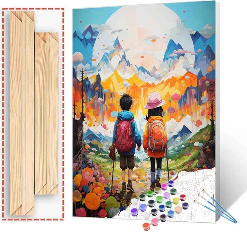 Miniatura 47 de TUMOVO Pintura por números para niñas con flores para adultos, principiantes, mujeres rodeadas de abejas, pintura acrílica por números, pintura