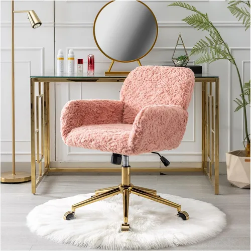 Silla de oficina simple y moderna silla cómoda para escritorio, silla giratoria de trabajo para oficina en casa, oficina, maquillaje, espacio Rosa