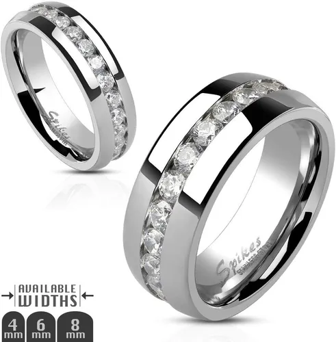 Miniatura 3 de His and Hers conjunto de anillos de boda de acero inoxidable y anillo de bodas infinito