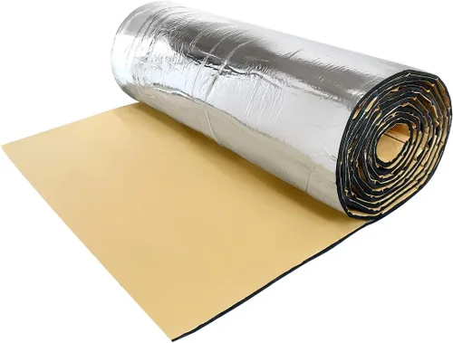 Uxcell 394 mil 10 mm 10,76 pies cuadrados aislante térmico y acústico para auto, tapete de aislamiento para capó y puerta, 40"x40" - Almohadilla