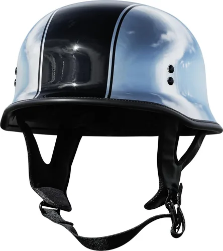 Miniatura 3 de Highway 21 Medio casco de 0.354 in para motocicleta, aprobado por DOT, protección de crucero ligero de perfil bajo, certificado FMVSS 218 (cromo, XS)
