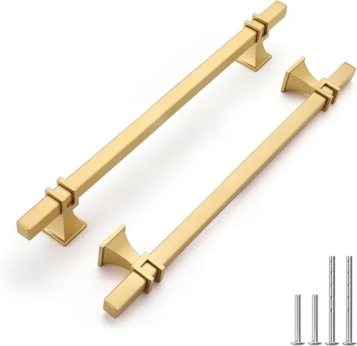 Miniatura 34 de Haliwu Paquete de 5 tiradores de gabinete con barra en T negra y dorada de 3 pulgadas, tiradores de puerta para armarios de cocina, manijas de zinc