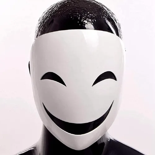 Miniatura 4 de CAFELE Máscaras japonesas de invasión de talle alto, cosplay, francotirador, Tenkuu, Shinpan, máscaras de sonrisa blanca para Halloween, accesorios