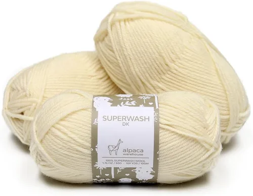 Miniatura 23 de 100% lana pura Superwash de Alpaca Warehouse, juego de 3 madejas (150 gramos) de peso DK - Procedencia directa de Perú - Celestialmente suave