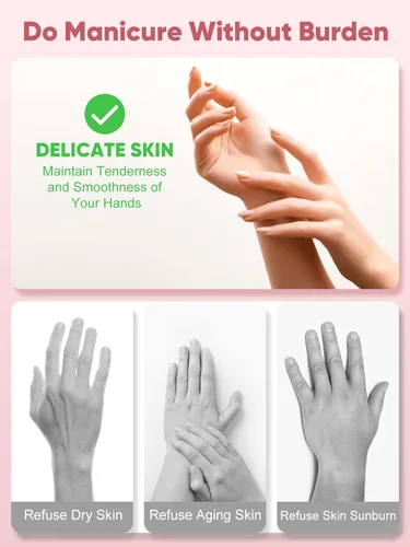 Miniatura 6 de SUBAY Guantes UV para uñas de gel, guantes sin dedos con protección UPF 50+ para manicuras, arte de uñas, guante protector profesional que protege