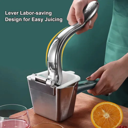Miniatura 3 de SUCCFLY Exprimidor de Limón de Acero Inoxidable, Exprimidor Manual de Cítricos Lima Naranja Exprimidor de Frutas Mango Ergonómico Resistente Ahorro