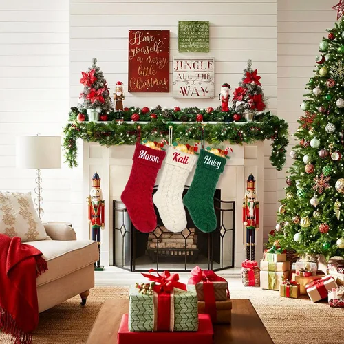 Miniatura 15 de Calcetines de Navidad personalizados para perros y gatos, calcetín de Navidad bordado con nombre personalizado en forma de pata de mascota o hueso