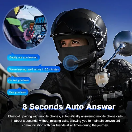 Miniatura 3 de QSPORTPEAK L1M Casco de motocicleta Bluetooth auricular auricular impermeable intercomunicador interfono micrófono incorporado