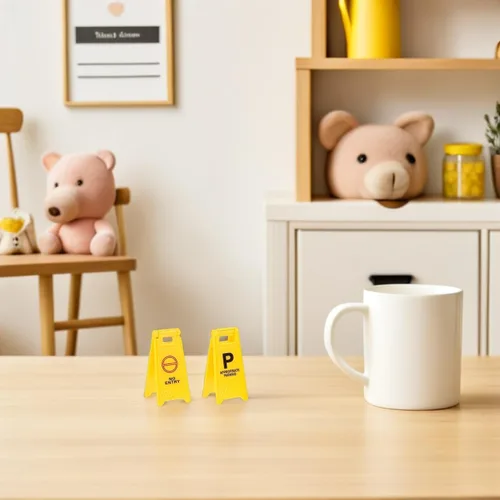 Miniatura 4 de Toddmomy Mini conos de tráfico y señales de precaución, juego educativo de seguridad vial de plástico para niños y niñas, juguetes cognitivos