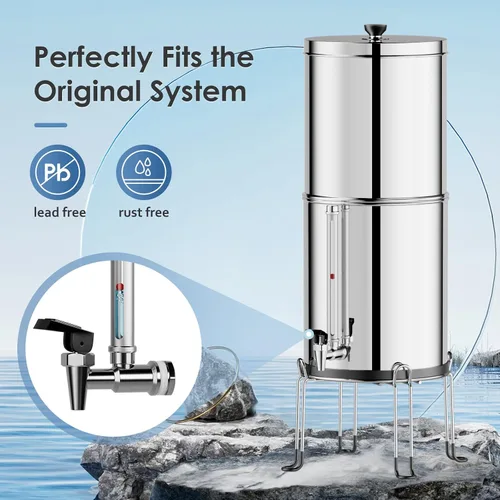 Miniatura 2 de Purewell Espiga de vidrio de visión, espita de repuesto para sistema de filtro de agua Purewell Gravity, compatible con otros sistemas de filtro