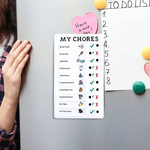 Miniatura 5 de Versátil juego de tablas de tareas para niños y adultos, paquete de 3 tableros de notas de plástico desmontables con marcadores y cartulina, rutina