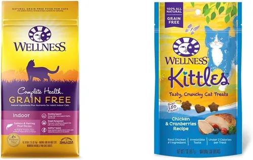 Miniatura 2 de Wellness Complete Health - Alimento seco para gatos sin granos para interiores, peso saludable, paquete de bolsa de 5.5 libras, golosinas naturales