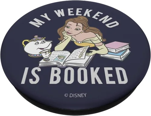 Miniatura 2 de Disney La Bella y la Bestia "Belle My Weekend is Booked" PopSockets Adhesivo PopGrip