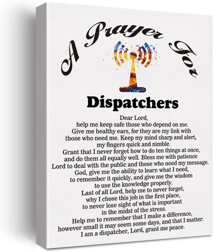A Dispatcher's Prayer - Lienzo decorativo para la pared del hogar, pintura de regalo, póster inspirador de 12 x 15 pulgadas, enmarcado listo para