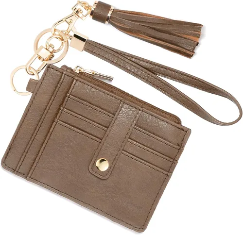 Miniatura 35 de KNGITRYI Billeteras pequeñas de pulsera para mujer RFID para tarjetas de crédito, cartera con llavero, cartera para tarjetas de crédito