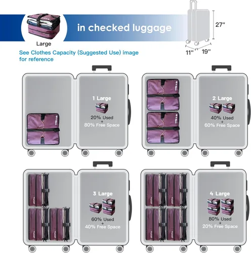 Miniatura 5 de Grand Fusion Stow-N-Go Organizador de equipaje de viaje Estantes de viaje colgantes portátiles, organizador de armario de mano, cubos de embalaje