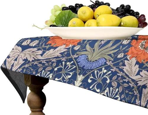 Miniatura 123 de Mantel Floral Retro de Pájaros, Diseño Original Bohemio William Morris Estampado Cubierta de Mesa para Hogar Picnic Fiesta Comedor Cocina William