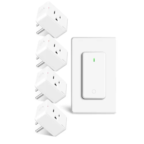 Miniatura 23 de Toma de control remoto, interruptor de luz y enchufe remoto greencycle con interruptor de luz inalámbrico, rango de 500 pies, no necesita cableado