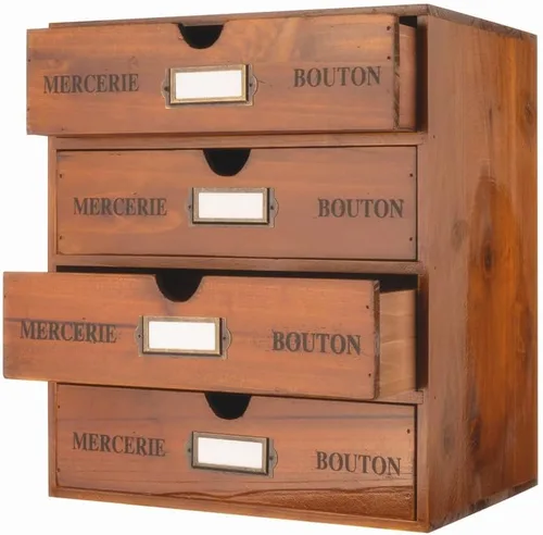 Miniatura 18 de Caja de almacenamiento de madera, organizador de escritorio rústico con 3 cajones, accesorios de escritorio de oficina, estante grande