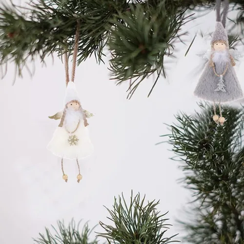 Miniatura 3 de FZBNSRKO Colgante de muñeca de ángel de 3 piezas, colgante de árbol de Navidad, ángel colgante de muñeca de Navidad para fiesta de Navidad, Año