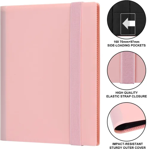 Miniatura 2 de GEAoffice Carpeta de tarjetas coleccionables – Carpeta de álbum de colección de tarjetas de 4 bolsillos – Carpeta de 160 bolsillos de carga lateral