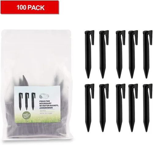 Miniatura 2 de (100 piezas) Kit de estaca de césped de 3.3 pulgadas, inserción en el suelo para fijar la línea marginal, red de césped de jardín, tienda
