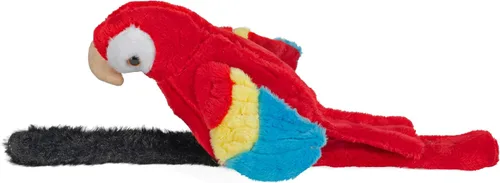 Miniatura 3 de Wild Republic Perching loro, guacamayo escarlata, pulsera a presión, registros y repeticiones, 9 pulgadas, regalo para niños, juguete de peluche