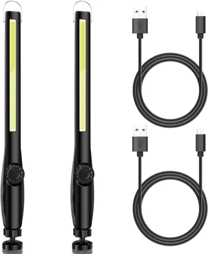 Miniatura 7 de Luz de trabajo LED, 2200 mAh, recargable, 600 lúmenes, luz de trabajo COB, lámpara de inspección de problemas portátil con gancho de base magnética