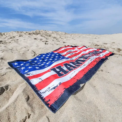 Miniatura 6 de IT'S A SKIN Toallas de playa personalizadas con tu nombre, orgullo estadounidense, estilo desgastado con la bandera de Estados Unidos para playa