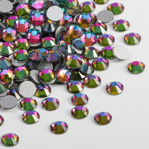 Miniatura 25 de Beadsland 2880 piezas de diamantes de imitación de cristal con reverso plano, gemas redondas para decoración de uñas y manualidades, cristal, SS16
