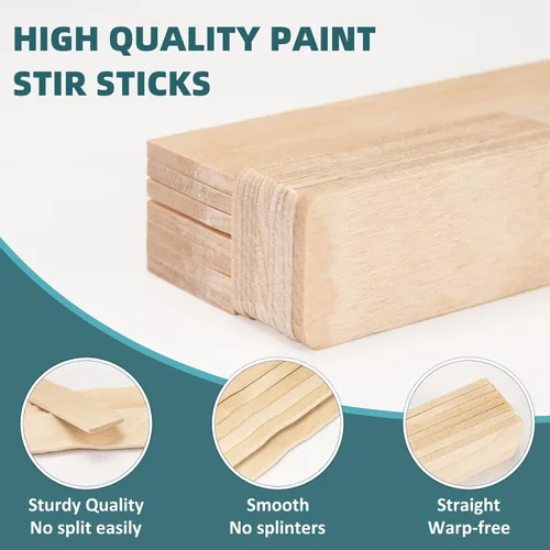 Miniatura 3 de WISYOK Paquete de 15 palitos de pintura de 12 pulgadas, palos de pintura de madera para mezclar, palitos grandes para manualidades, agitadores