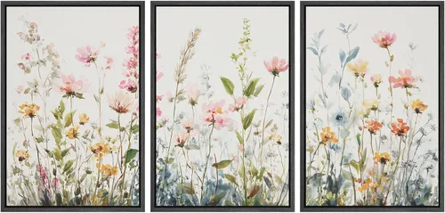 Miniatura 30 de SIGNWIN Lienzo enmarcado para pared, juego de arte sereno de pantanos con humedales verdes e ilustraciones de agua tranquila, arte moderno