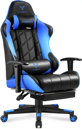 EXRACING Silla de juegos con reposabrazos ajustables en 3D, diseño de estampado de vaca, silla de oficina ergonómica con respaldo alto, silla de