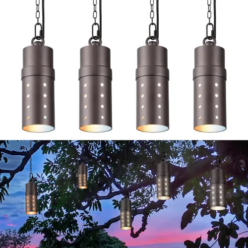 Miniatura 9 de LEONLITE Luces LED de paisaje de bajo voltaje, luz colgante de paisaje de 12 V, certificación UL, luces colgantes para exteriores, para árbol, Latón