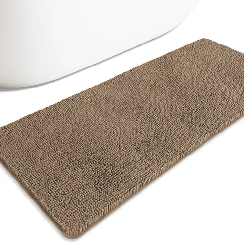 Miniatura 259 de Alfombra de baño pequeña de 12 x 18 pulgadas, lavable y absorbente, antideslizante, alfombra de baño de felpilla gruesa y suave para baño, ducha