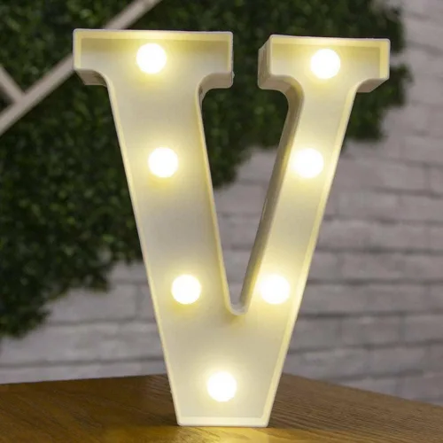 Miniatura 39 de anso Letras LED del alfabeto con números iluminados, letras de plástico blanco, decoración de pie de la A a la Z 0 ~ 9 (rosa corazón)
