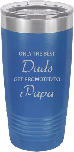 Miniatura 3 de Only the Best Dads Get Promoted to Papa - Vaso aislado de acero inoxidable con grabado de 20 onzas, taza para café de viaje, color negro