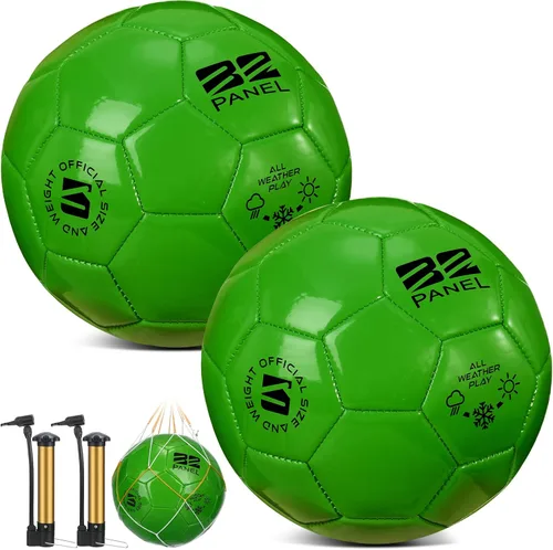 Miniatura 11 de Shappy 2 pelotas de fútbol a granel con bomba, bolsa de malla, tamaño oficial 3, 4, 5, pelota de fútbol colorida para interiores y exteriores